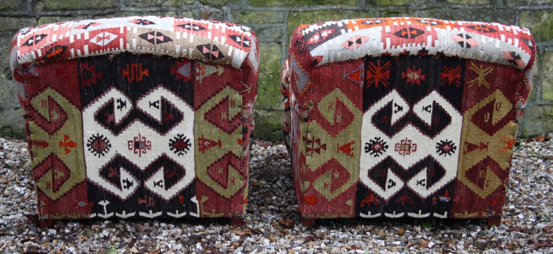 Pair of Lansdown Chairs upholstered in Turkish Kilim